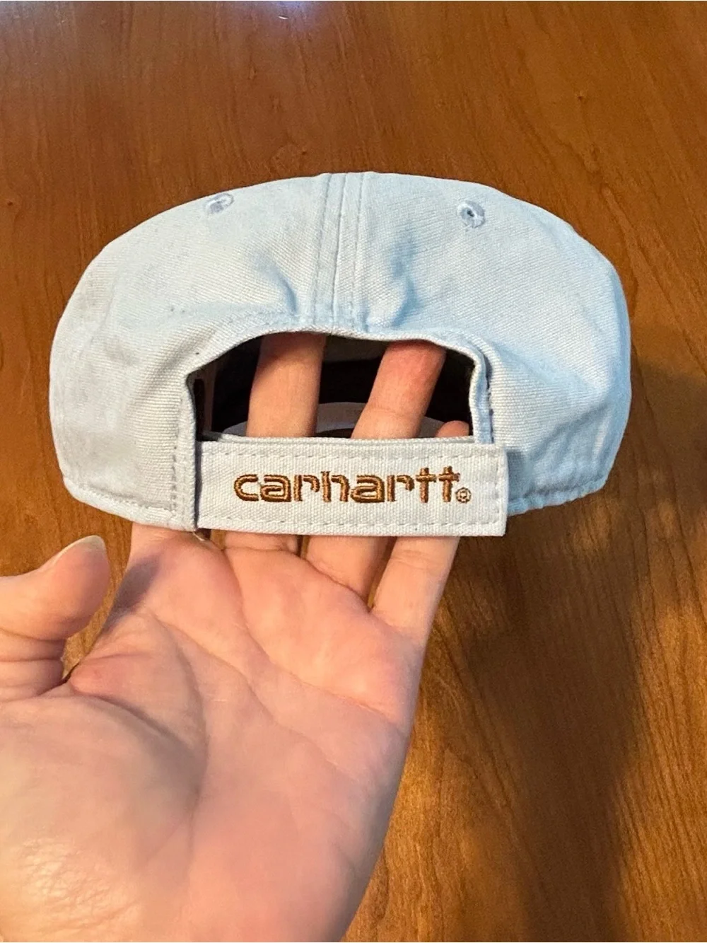 Carhartt Force Canvas Logo Baseball Cap Hat Light Blue Adjustable Strapback